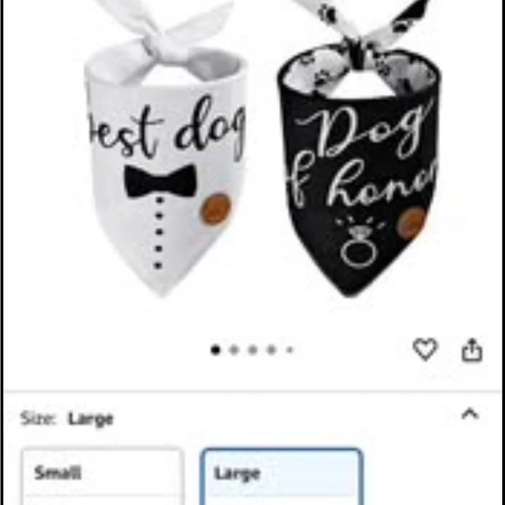 Black and White Dog Bandana Set Brand New Wedding